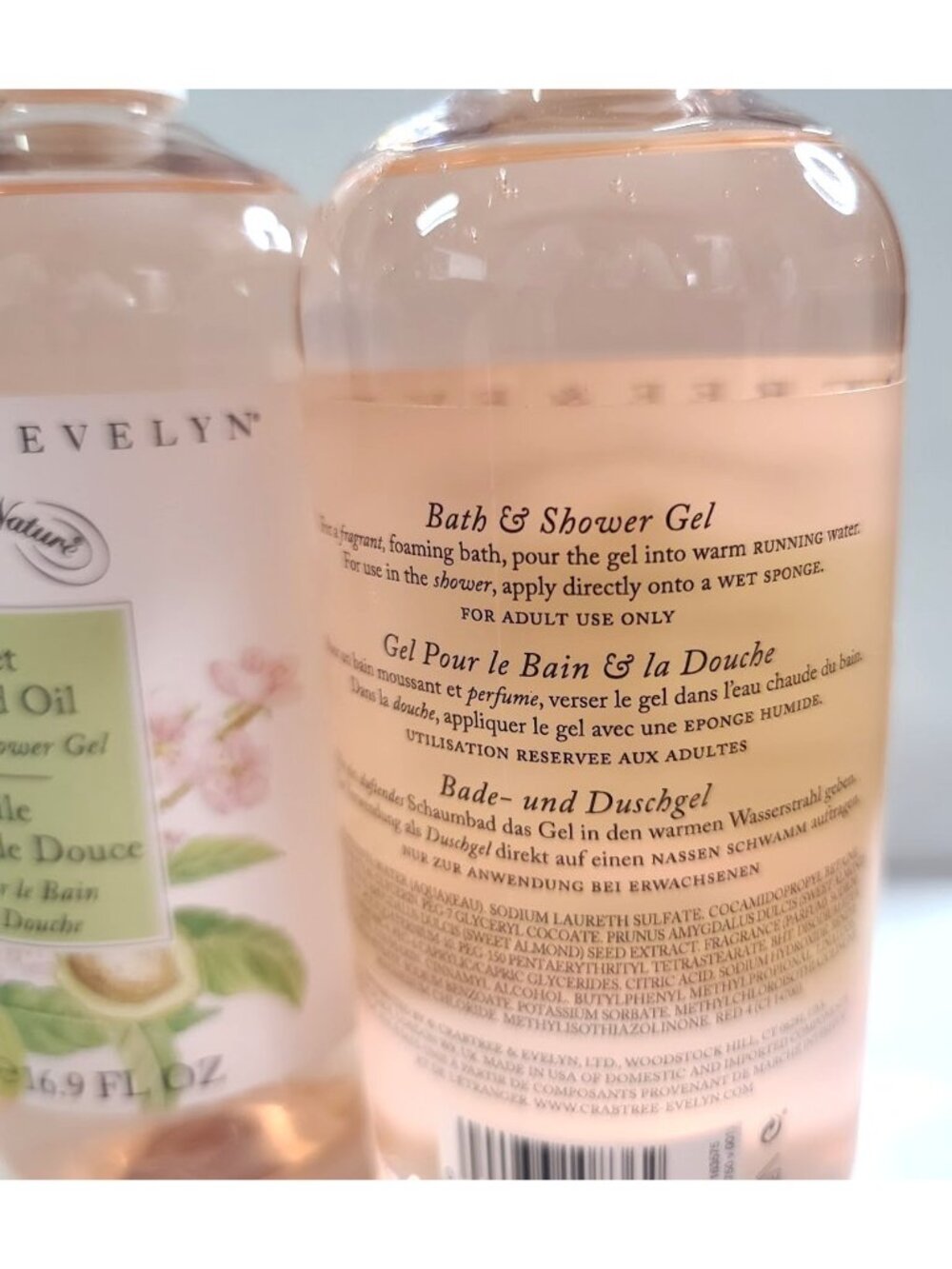 Lot of 2 Crabtree & Evelyn Sweet Almond Oil Bath & Shower Gel 16.9 fl oz NEW - Picture 3 of 4